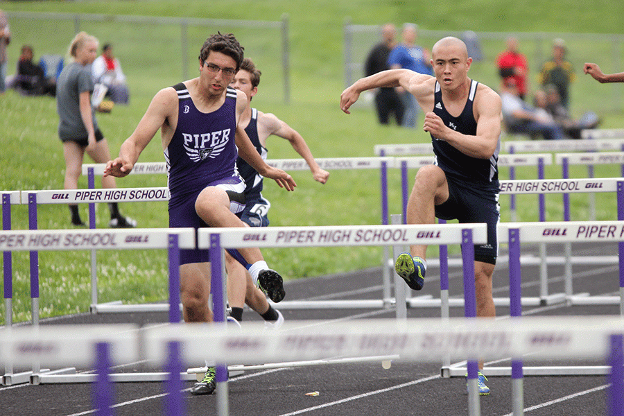 Senior Chase Midyett prepares to jump a hurdle. 