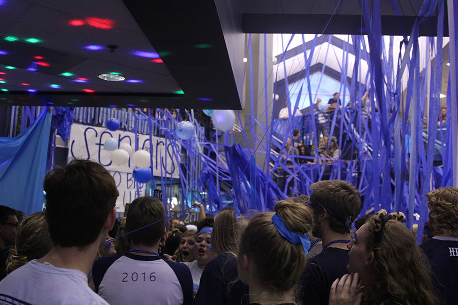 Seniors continue to dance Friday morning after their mass decoration.