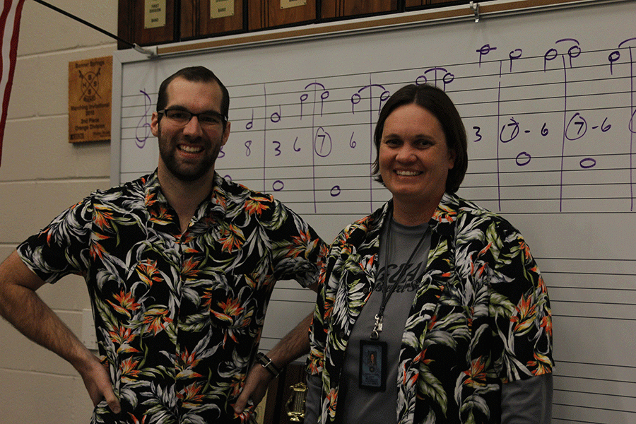 Band teachers Debra Steiner and Elliott Arpin have become close friends after directing band together for close to three years.  