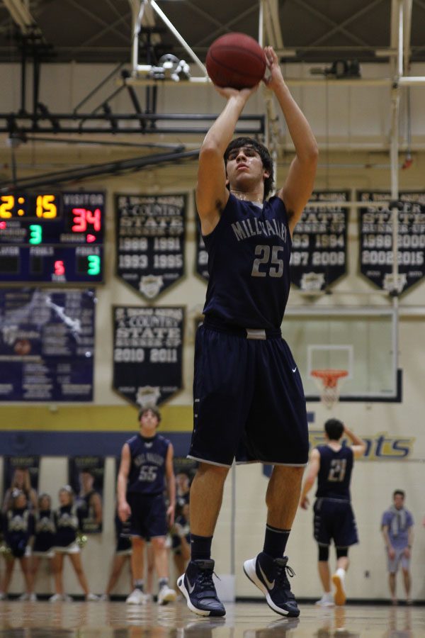 Junior Ike Valencia shoots a free throw. 