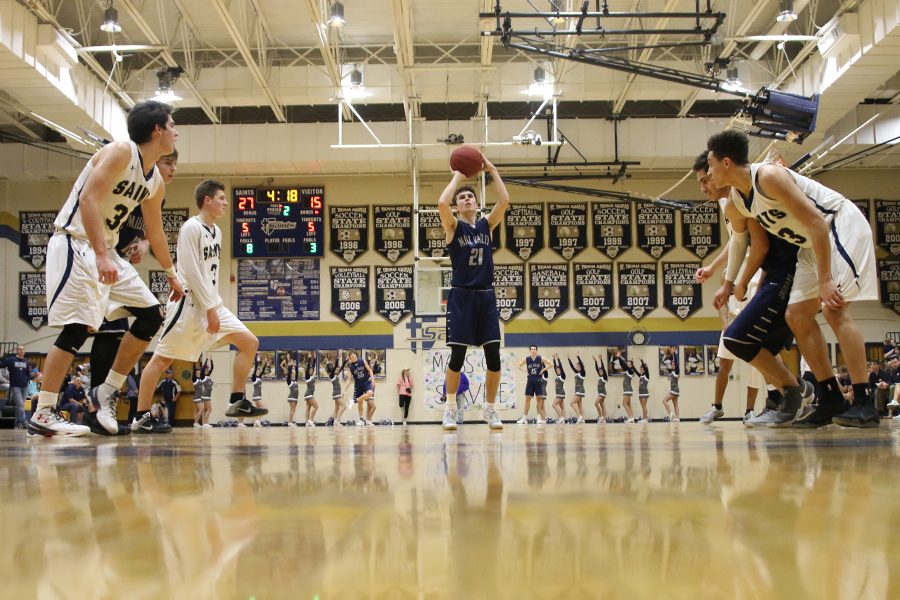 Senior Blake Montgomery shoots a free throw. 