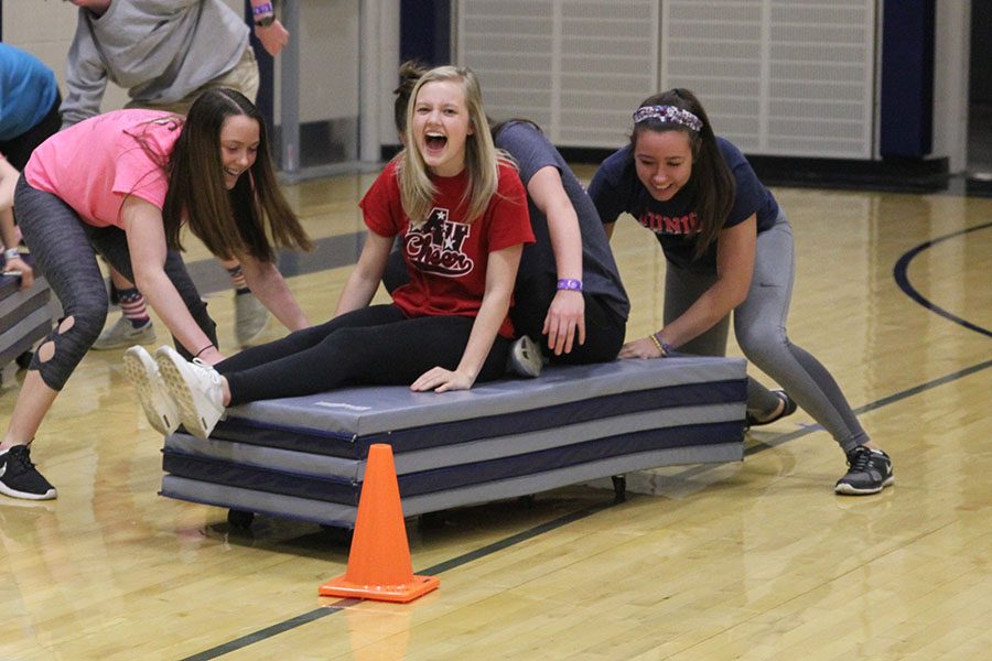 Students participate in Jaguar 500. 