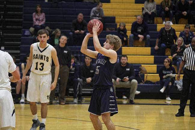 Sophomore Logan Talley shoots the ball towards the basket.
