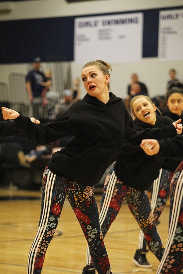 Senior Julia Kemp poses during the Silver Stars Dance Team hip hop routine.
