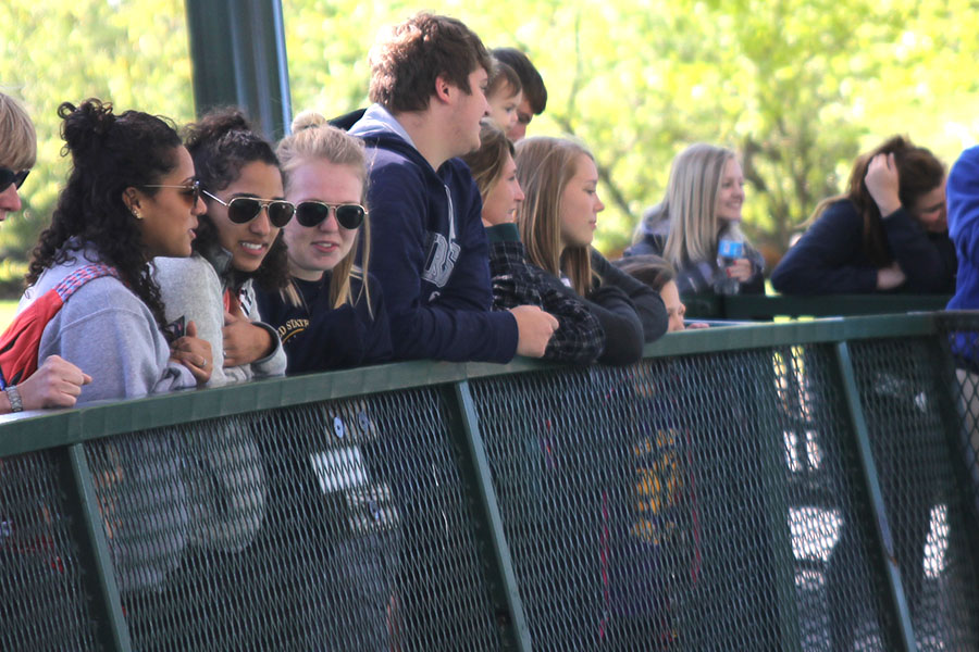 Watching the sea lions at the Zoo on Thursday, April 27 seniors Oliva Jamison, Elise Jamison, and Skler King enjoy the show 