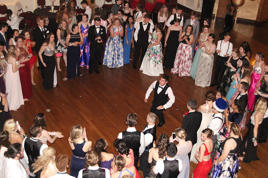 Junior Jack Ball dances at prom on Saturday, April 29.