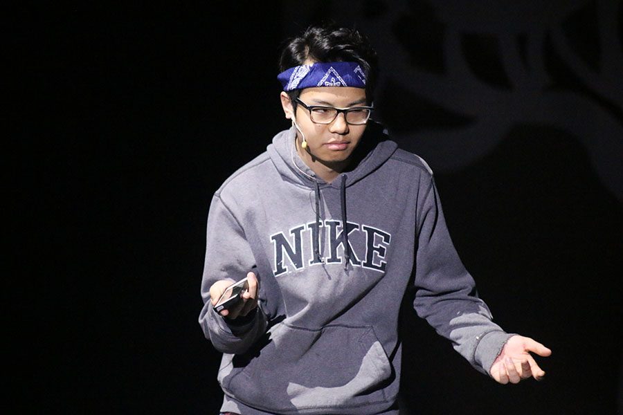 Jake, played by senior Jason Chen, explains why "plays suck."