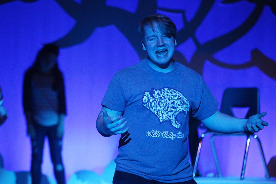Norm, played by junior Hunter Tener, screams.