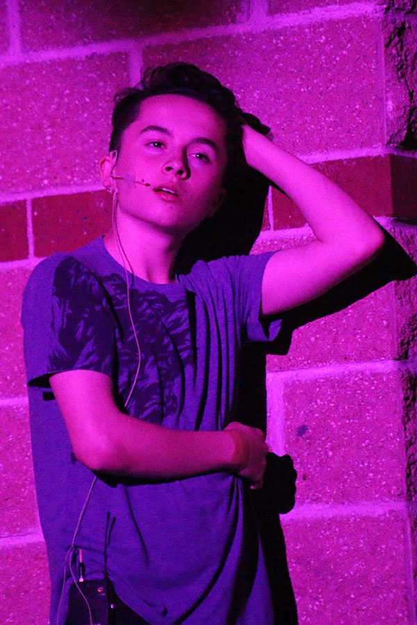 Peter, played by freshman Aidan Thomas, poses.