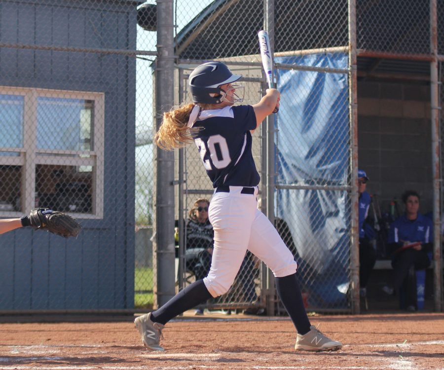 Sophmore Haley Puccio hits the ball. P