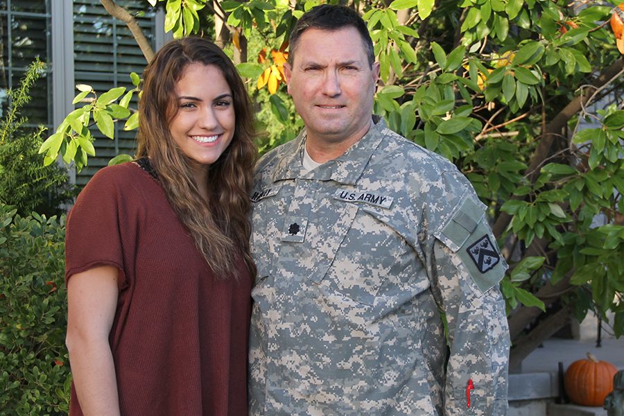 As a lieutenant colonel in the army, senior Allie Harvey’s father Steve Harvey was overseas every other year, serving in multiple countries.