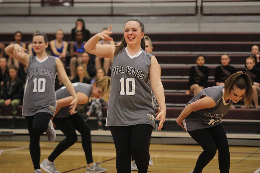 Junior Eve Steinle adds sass to the hip hop routine.