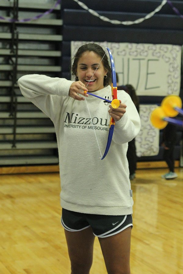 Senior Allie Harvey plays an on-site fundraiser.