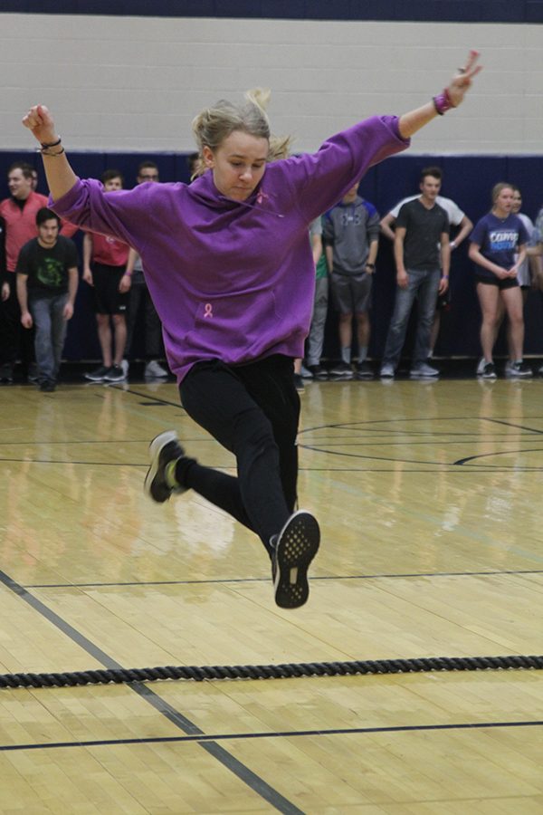 Sophomore Callie Roberts participates in Jump the Creek.