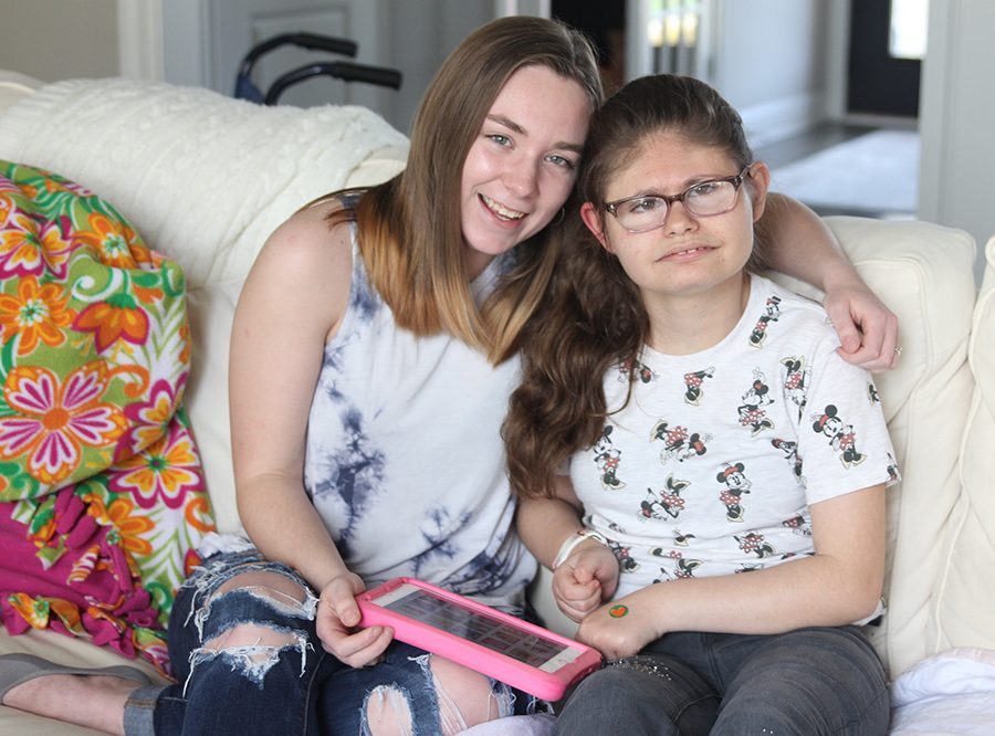 After school most days and occasionally on weekends, junior Corinne Brown hangs out with her caretaker, senior Dakota Wilson. The two met through the Peers in Learning program and according to Wilson, Brown is one of her best friends. “I would hope that she says I’m her best friend too,” Wilson said. “She’s very happy to have someone her age over to interact with.”
