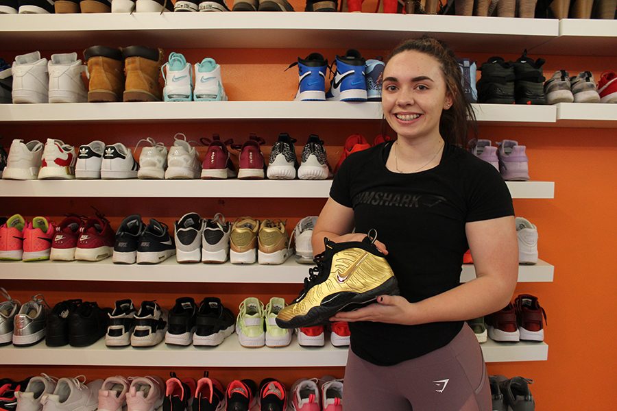  After accumulating over 116 pairs, junior Abby Berner has created a shoe wall that allows the shoes to both enhance her room and outfits. “If I’m wearing a bad outfit, then people pay attention to [my] shoes and that makes [my] outfit look good,” Berner said.