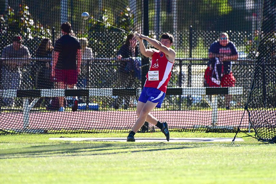 Throwing the hammer, senior Ben Trauernicht competes at the Down Under Sports International Games in Sydney, Australia. Ben finished third in the hammer throw. “I had a great time competing against people from other countries,” Trauernicht said of the competition. 