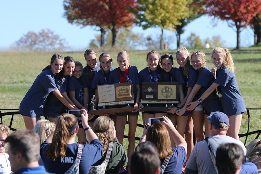 The girls pose for photos following the awards ceremony.