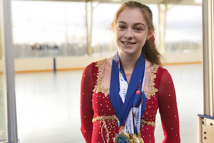 Traveling across the country to collect medals in competitions of her expertise takes a lot of practice — five to six hours a week, to be exact. On Friday, Nov. 11, sophomore Brinna Russell attends figure skating practice at Kansas City Ice Center after school.