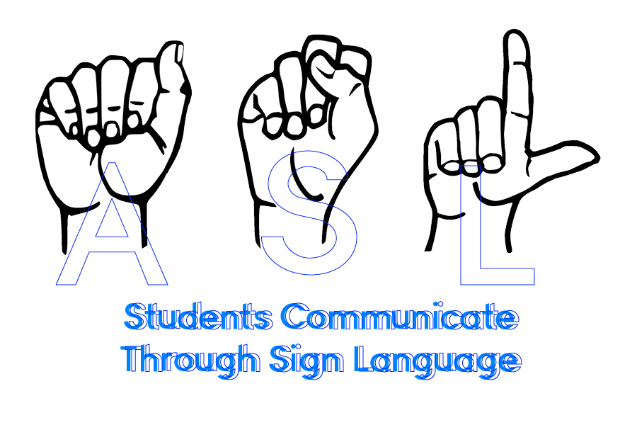 Students communicate nonverbally through sign language