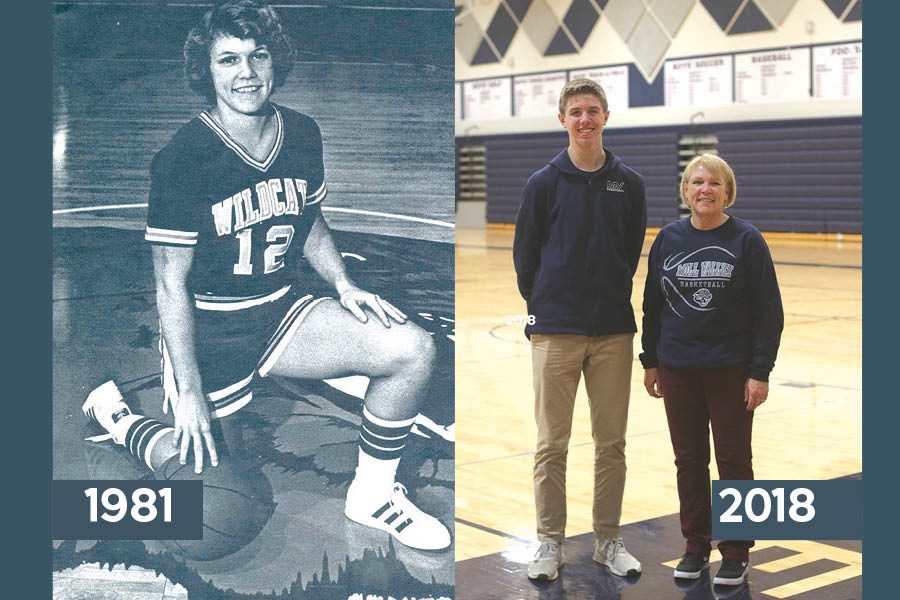 As an assistant varsity coach of the boys basketball team, coach Betsy Meeks enjoys building relationships with players like junior Jacob Doyle. As a Kansas State University basketball player, Meeks played the position of guard for the wildcats.