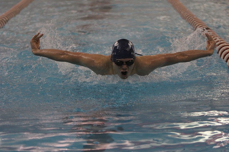 On Thursday, Jan. 24, the boys swim team competed in the Blue Valley South swim meet and placed 2nd overall. “I feel the team performed well last night, we all dropped time,” sophomore Nolan Collins said. “I feel like we’ve been preparing well and we all have been improving. I feel like we are ready to go and take on state.”