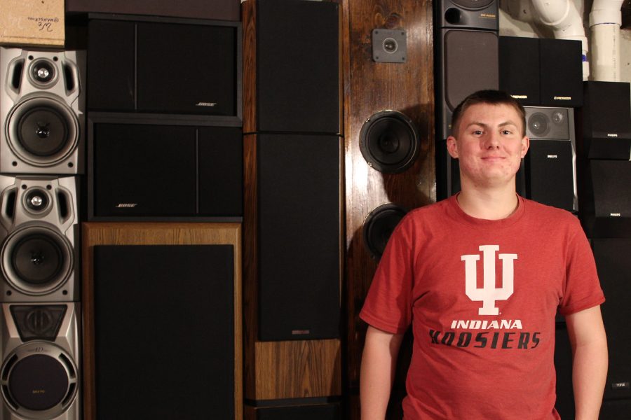 Among many other technological items, senior Wil Anglemyer builds and rebuilds speakers. 
