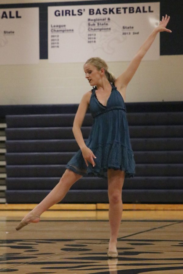 At the spring show on Saturday, March 30, senior Bella Line performs her solo, dedicated to the people in her life who have supported her.