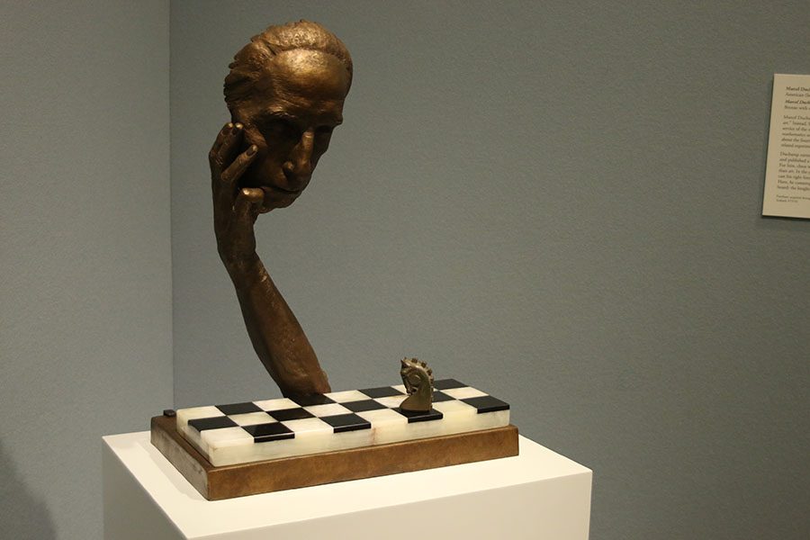 “Cast Alive,” painted in 1967 by Marcel Duchamp, was inspired by Duchamp’s status as a chess master and his interest in mathematics.