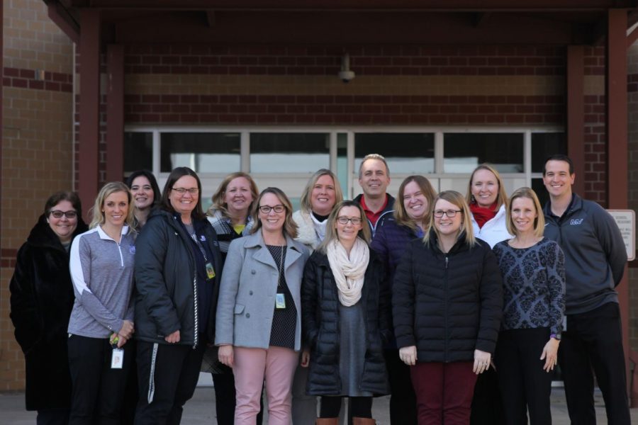 Members of the Executive Leadership team from left to right. Top: Helga Brown, Dorothy Swafford, Trish Chandler, Sara Evans, Jeff Wieland, Sara Sedgwick, Amy Welzenbach, Chris Wallace. Front: Jessica DeWild, Deb Steiner, Erin Hayes, Elizabeth Molgren, Emily Schmidt, Jill Lloyd.