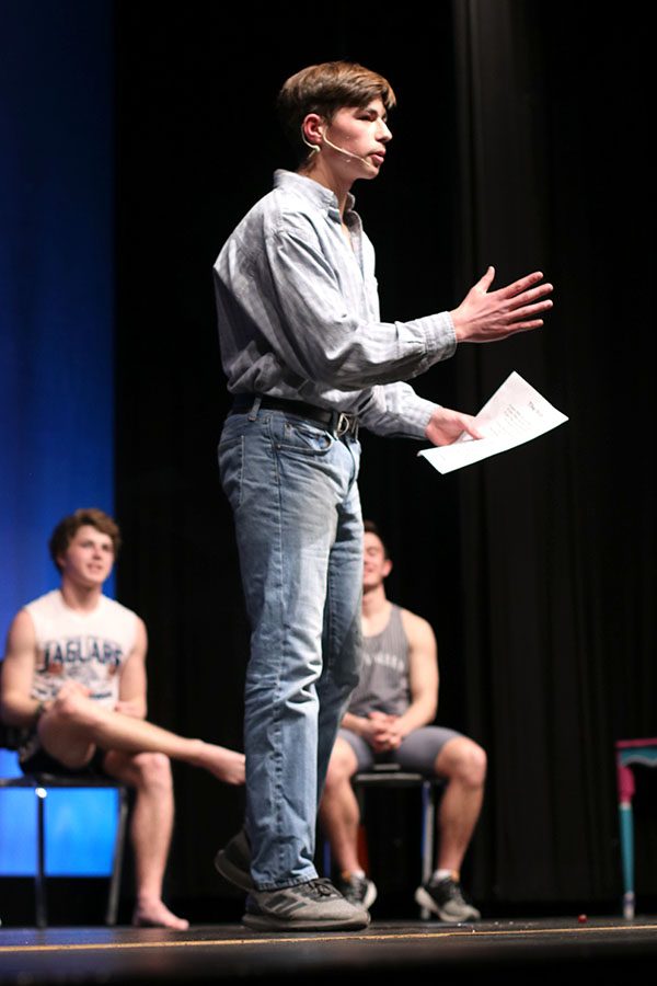  In the poetry round of the competition, junior contestant Ben Stove recites “The Victor” by C.W. Longenecker.