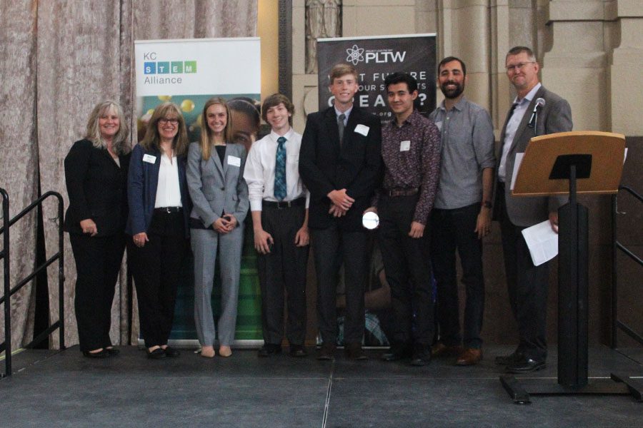 The seniors’ projects involved airplane lavatory efficiency, and they placed second to receive an innovation award from the KC Stem Alliance.