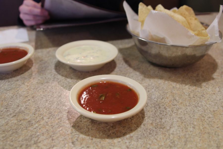 Immediately after being seated, customers are brought a complimentary bowl of chips, a bowl of homemade salsa and one bowl of queso for every four people. 
