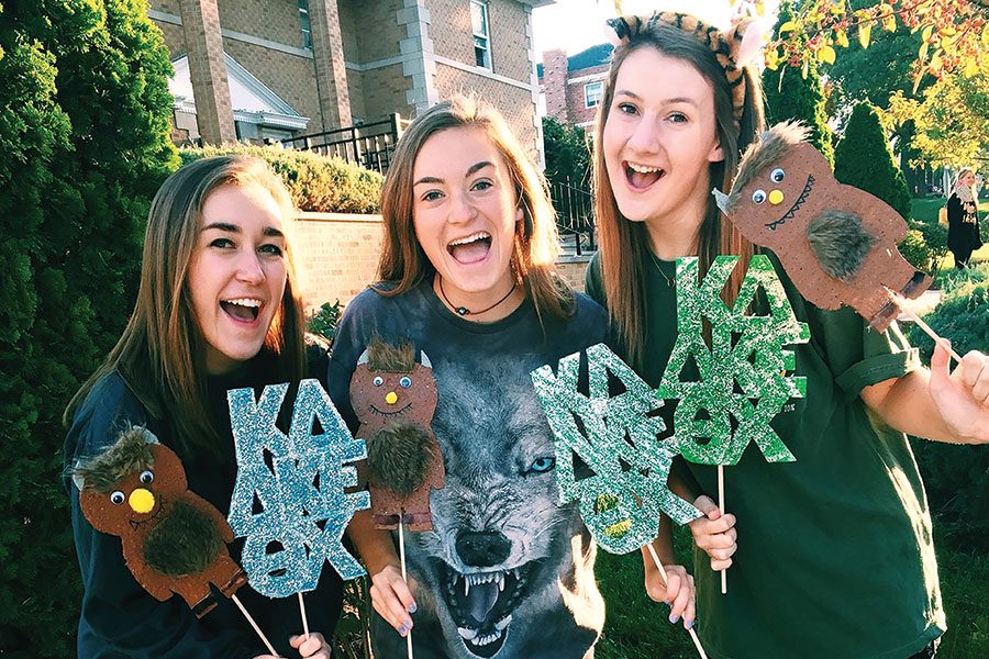 Class of 2016 graduate Tori Aerni participates in a “Where the Wild Things Are” themed Homecoming parade with her Kappa Delta sorority sisters on October 22, 2016. 