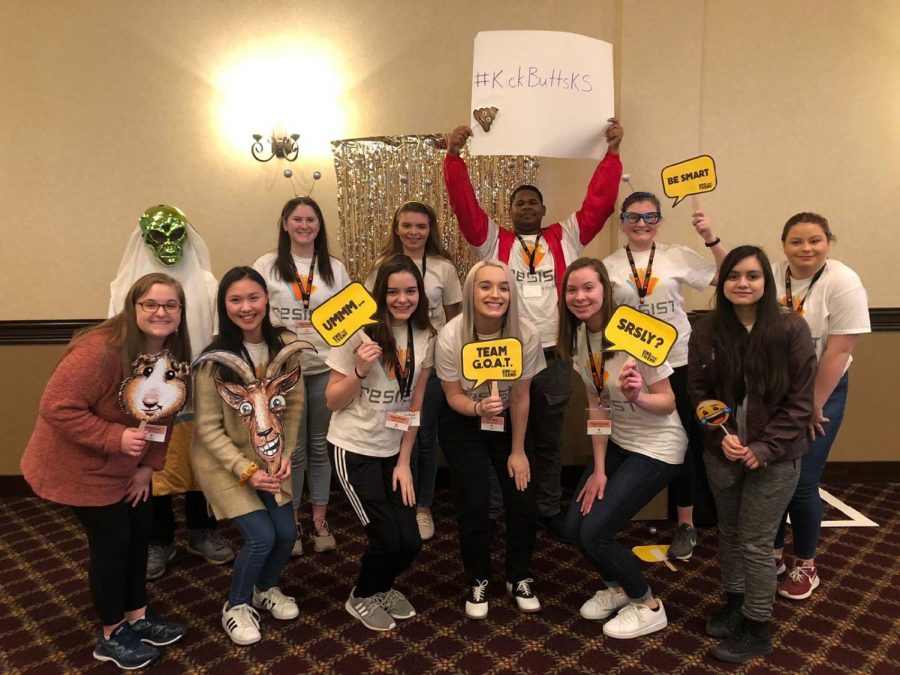 At a convention with fellow Resist Tobacco members from across Kansas, sophomore Alyssa Canning advocates against vape and cigarette use. 