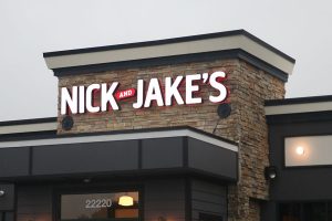 Nick and Jakes is a locally owned American restaurant chain that has locations in Overland Park, South Plaza and Parkville. This past spring, they opened their fourth restaurant located on 22220 Midland Drive in Shawnee.