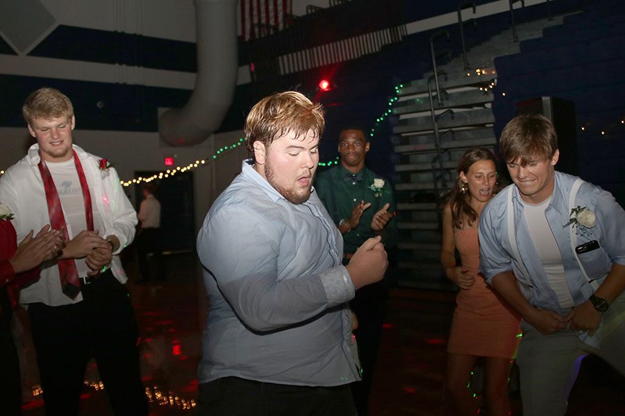 Senior Duncan Haines-Mills dances to a remix of Cotton Eyed Joe.