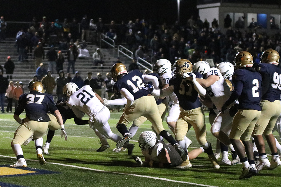 Forcing his way into the end zone, Tyler Green makes the game wining touchdown.