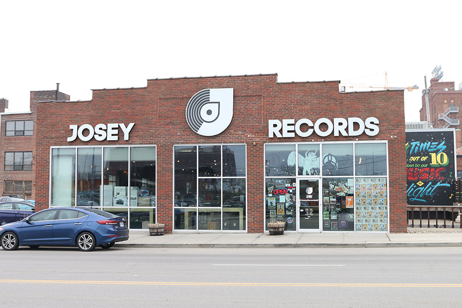 Josey Records is located on Oak Street in the Crossroads District of Kansas City Missouri.
