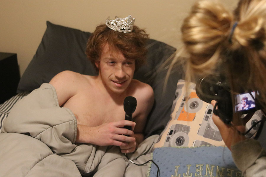 Senior Bennett Doyle gets interviewed after discovering he is a WoCo candidate. 