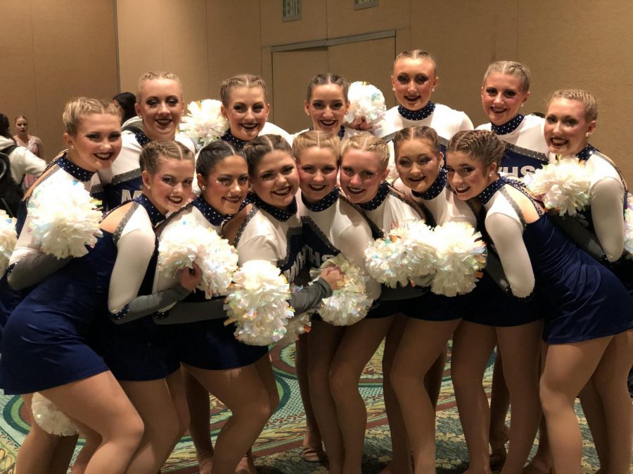 The+Silver+Stars++placed+in+Jazz%2C+Game+Day+and+Pom+at+the+NDA+Dance+National+Championship+after+competing+Friday%2C+March+6+through+Sunday%2C+March+8.+The+team+earned+the+highest+score+in+program+history+for+their+Pom+performance+with+an+event+score+of+94.226.