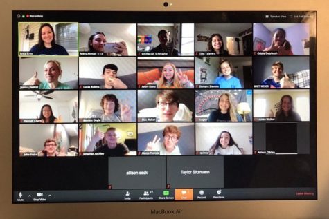 StuCo members meet over a Zoom call to discuss their future projects.