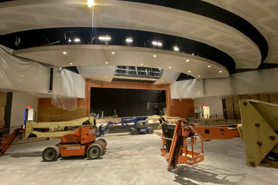 The new theater is expected to be complete by mid-October, according to Manning Construction superintendent Everett Dexter. 