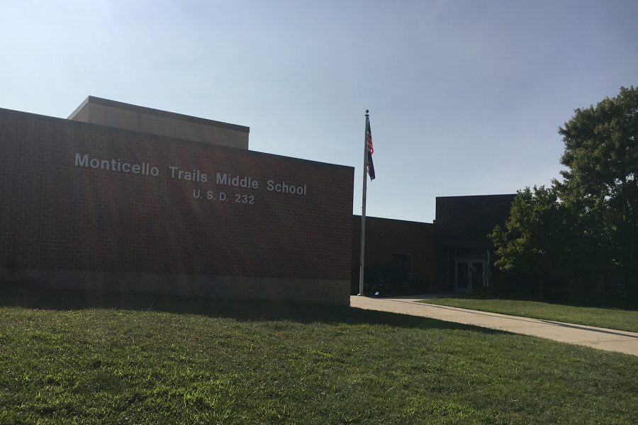 The exterior of Monticello Trails Middle School.