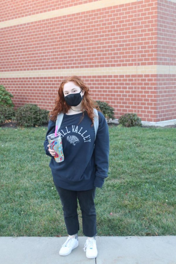 Showcasing her Mill Valley spirit wear is junior Hadley Rupe.