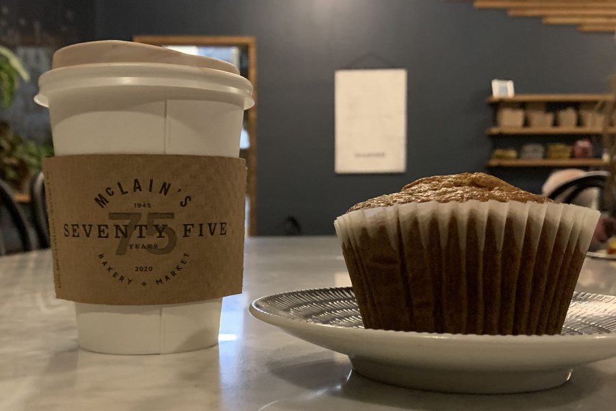 A mocha with a $2.20 carrot muffin that comes in different flavors like blueberry and seasonal.