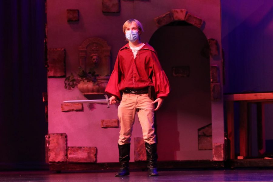 Practicing singing one of his parts in The Pirates of Penzance, sophomore Carter Harvey is set to play Frederic. The musicals Sullivan cast performed Thursday, Feb. 18.