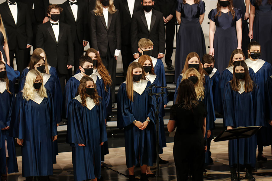 For the last few songs of the show, all the choirs came together to conclude the concert. This is the first choir concert of the year able to be attended by an in-person audience, and was held on Tuesday, March 16.