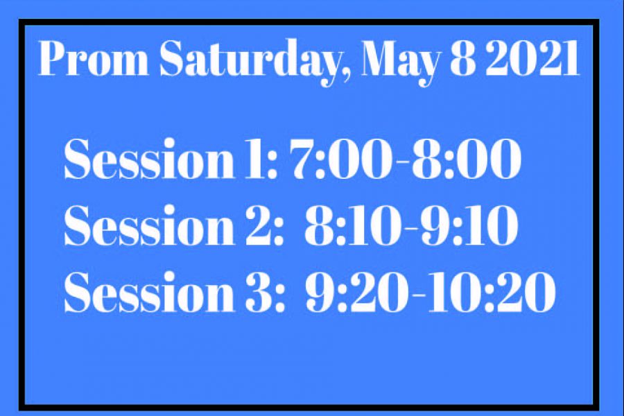 2021 Prom will take place on Saturday, May 8. The dance will consist of three separate sections for students to sign up for and experience their prom socially distanced. 