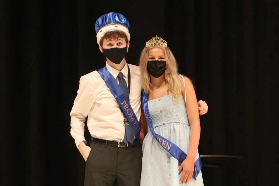 During the prom coronation ceremony on Friday, May 7, seniors John Fraka and Molly Ricker were crowned prom king and queen. 